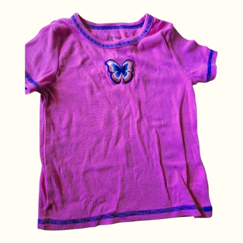 Kids Pink Butterfly T-Shirt girls art class size m